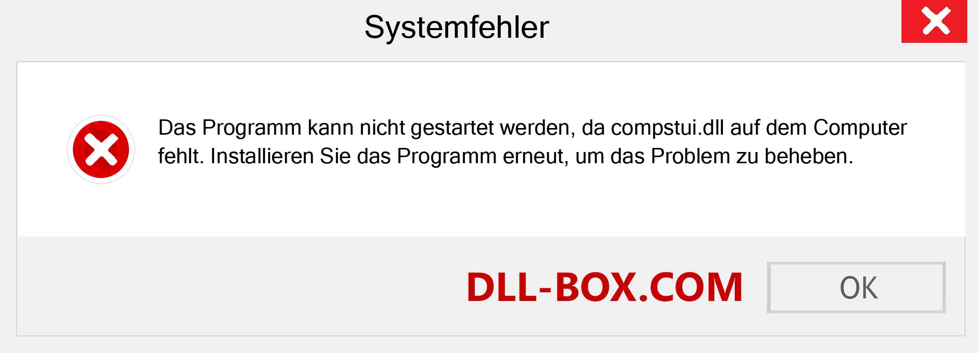 compstui.dll-Datei fehlt?. Download für Windows 7, 8, 10 - Fix compstui dll Missing Error unter Windows, Fotos, Bildern