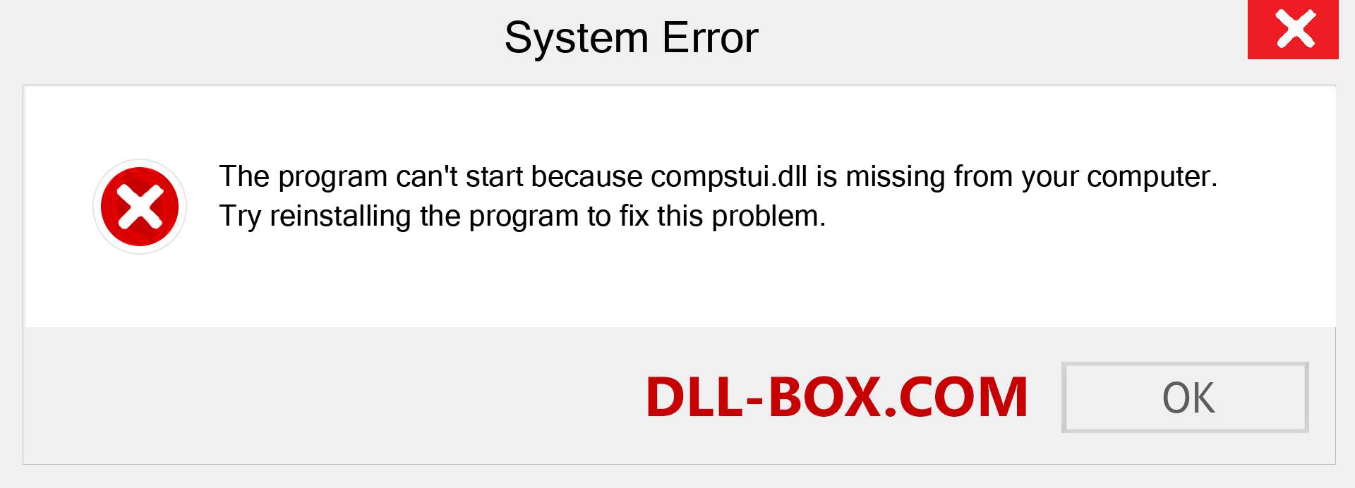 compstui.dll file is missing?. Download for Windows 7, 8, 10 - Fix  compstui dll Missing Error on Windows, photos, images
