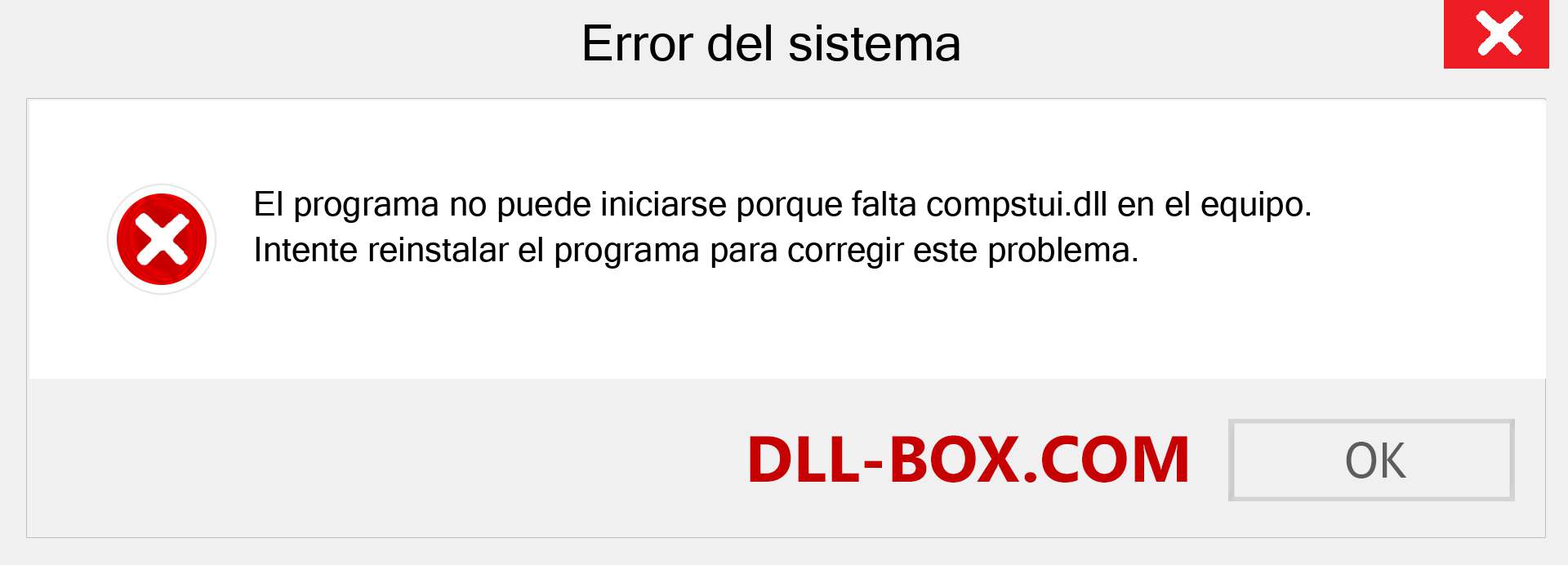 ¿Falta el archivo compstui.dll ?. Descargar para Windows 7, 8, 10 - Corregir compstui dll Missing Error en Windows, fotos, imágenes