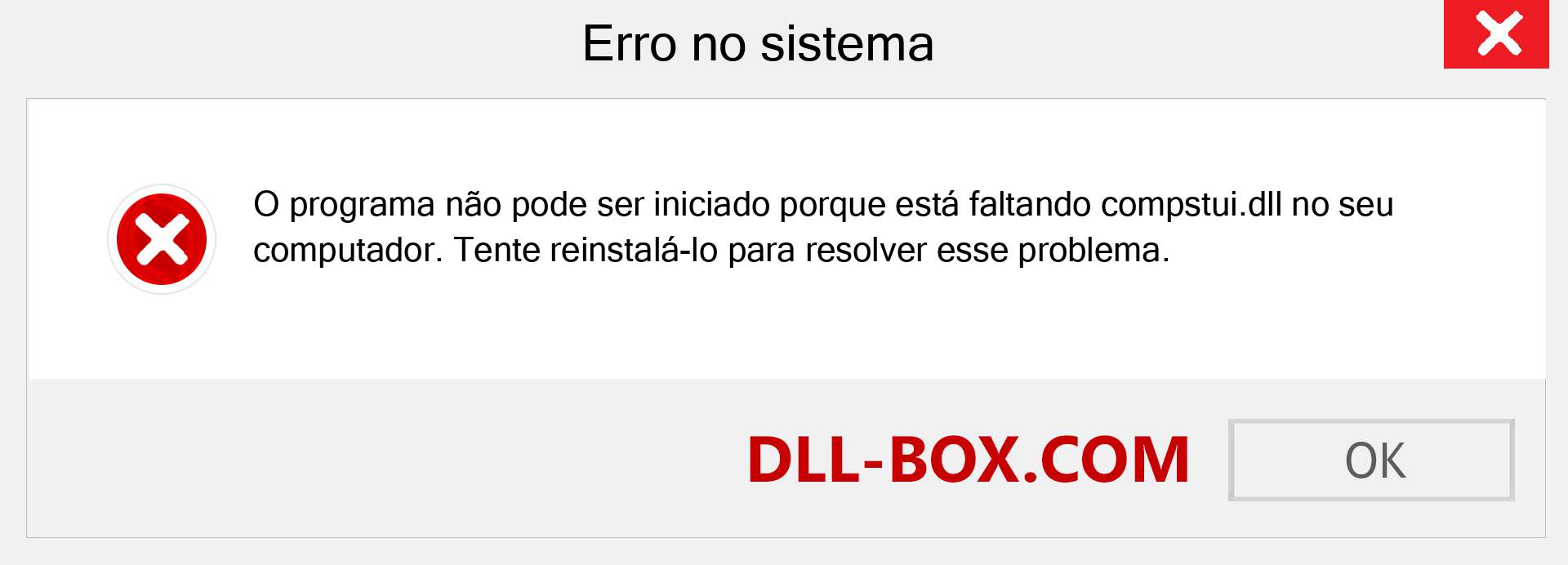 Arquivo compstui.dll ausente ?. Download para Windows 7, 8, 10 - Correção de erro ausente compstui dll no Windows, fotos, imagens